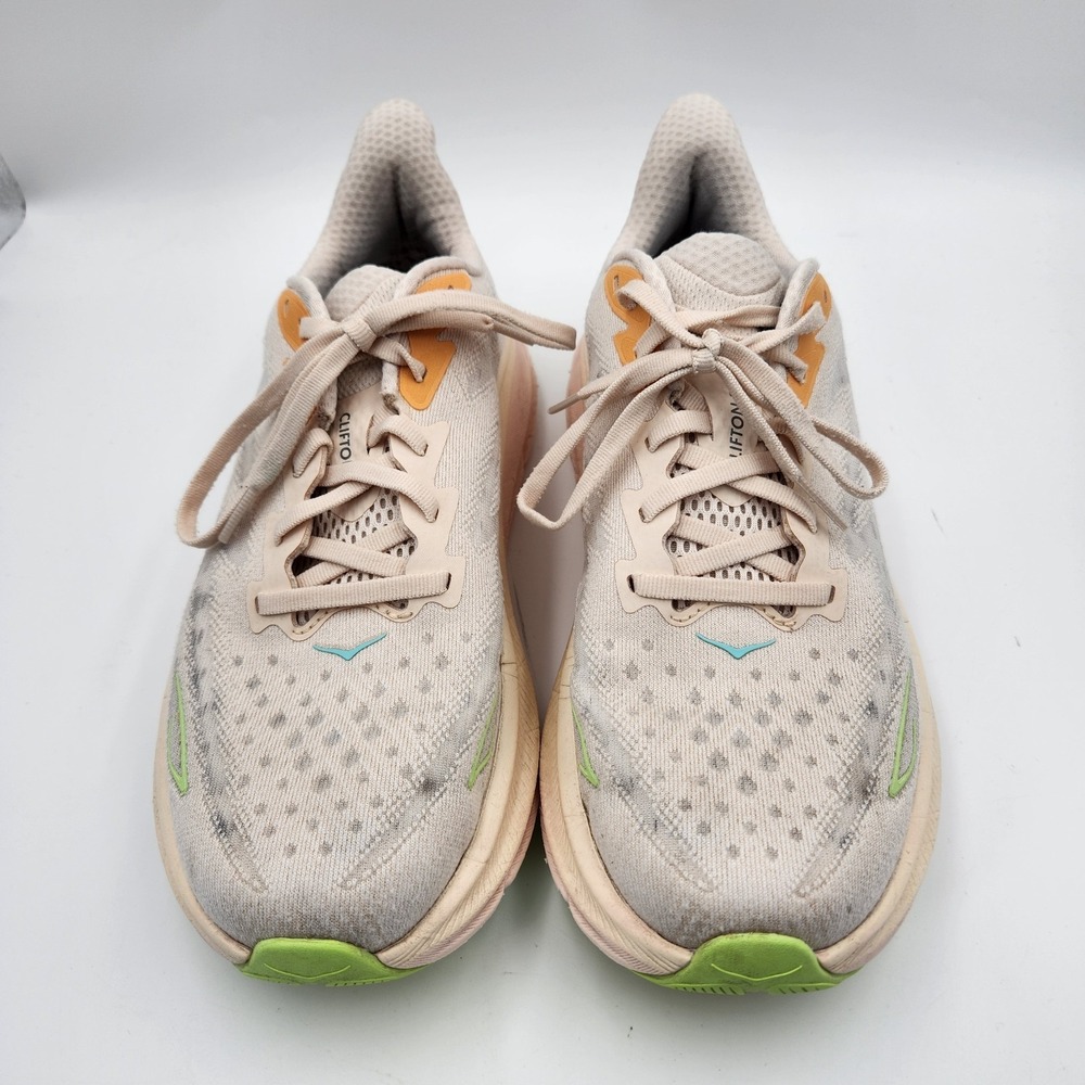 Hoka One One Clifton 9 1127896 VLS Womens 9B Sneakers Beige Astral Running Shoes